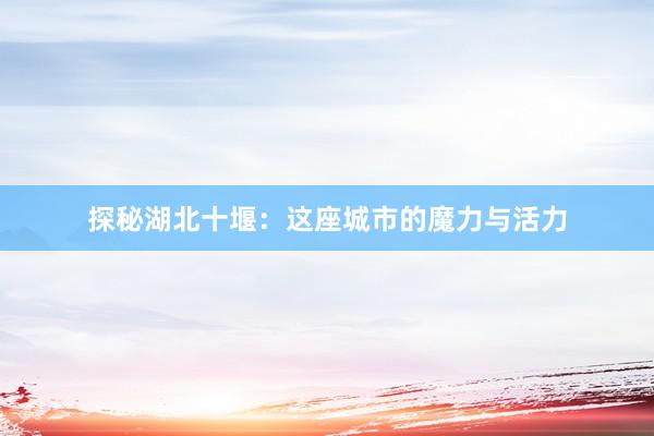 探秘湖北十堰：这座城市的魔力与活力