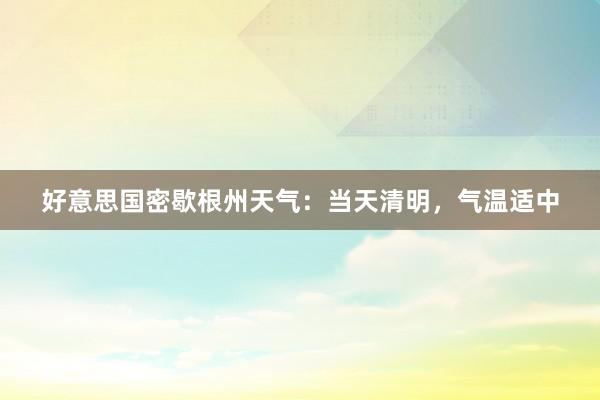 好意思国密歇根州天气：当天清明，气温适中