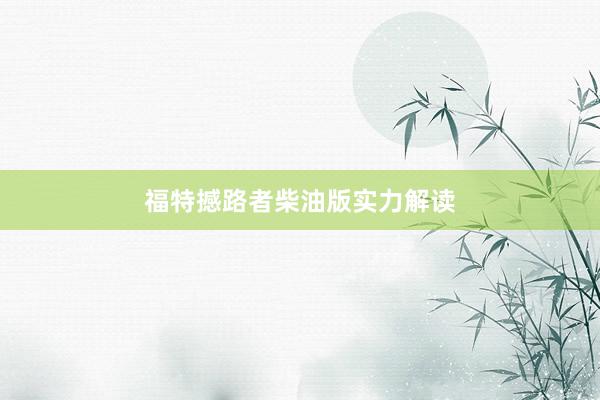 福特撼路者柴油版实力解读