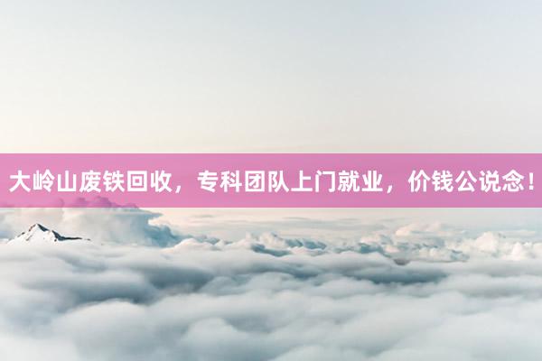 大岭山废铁回收，专科团队上门就业，价钱公说念！
